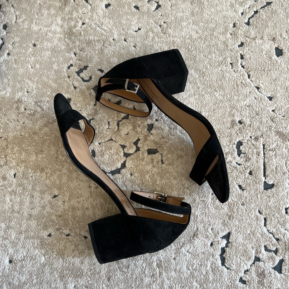 Call it Spring Black Open Toe Shoes